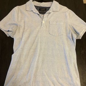 Banana Republic Mens Blue and White Striped Polo Medium